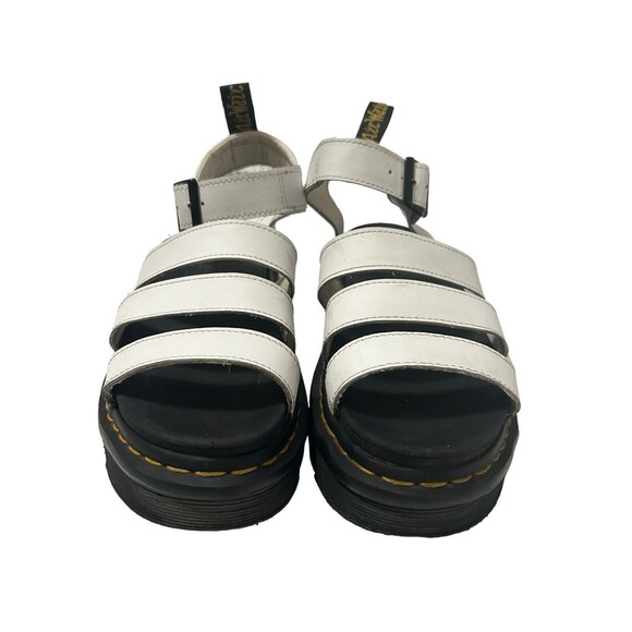 DR MARTENS Blaire Platform Chunky Sandals Three Strap White Leather Y2K Sz 7 - Picture 4 of 12